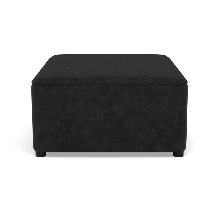 Topaze - pouf en simili - Noir
