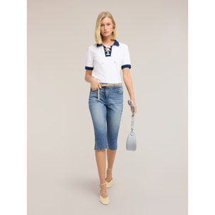 Motivi - Jeans capri con spacco - Azzurro