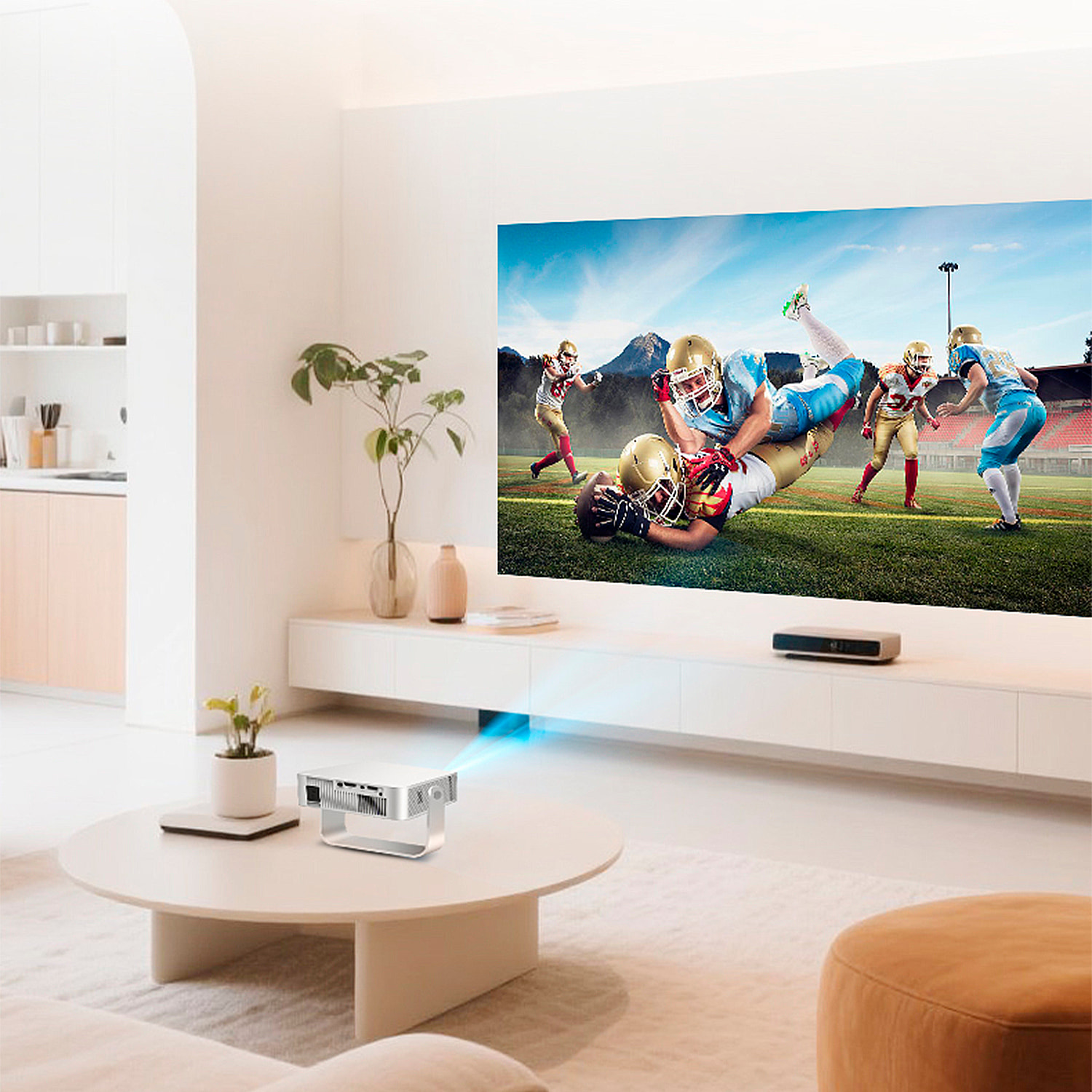 Proiettore LCD X3 supporto 4K UHD, WiFi 6, duplicazione dello schermo per iOS e Android. 30 a 100 pollici, 150 lm. Con telecomando.