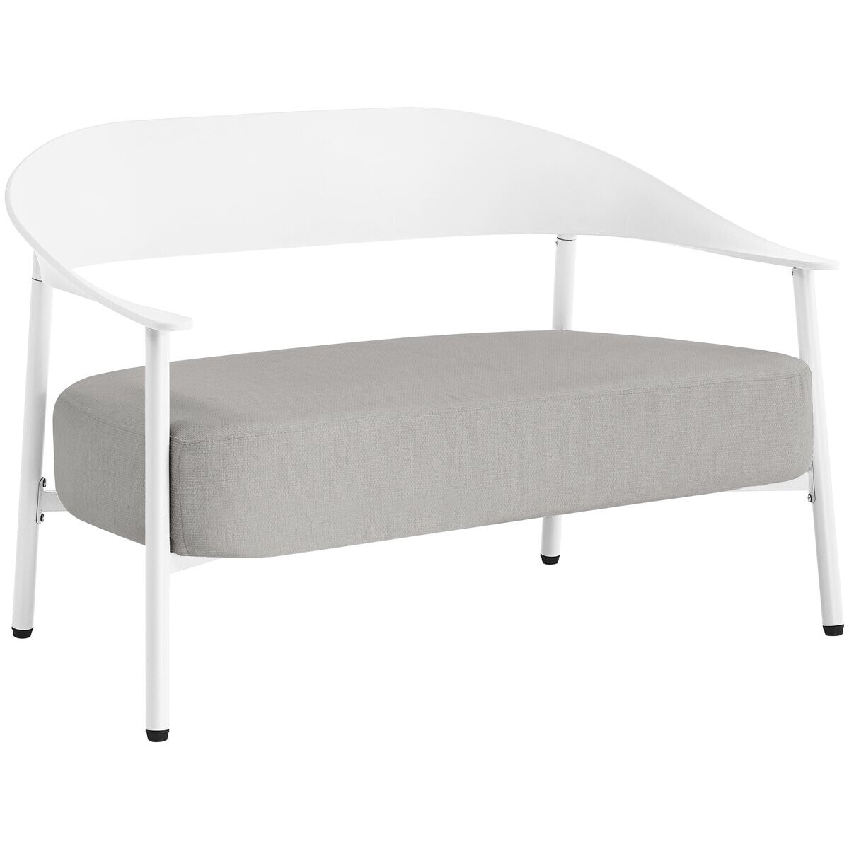 Canapé de jardin en plastique et métal "Céora" - 2 places - Blanc