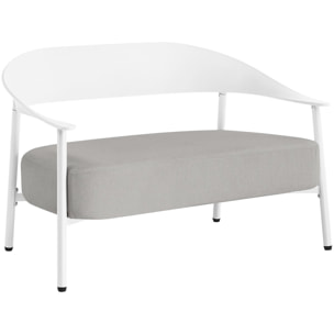 Canapé de jardin en plastique et métal "Céora" - 2 places - Blanc