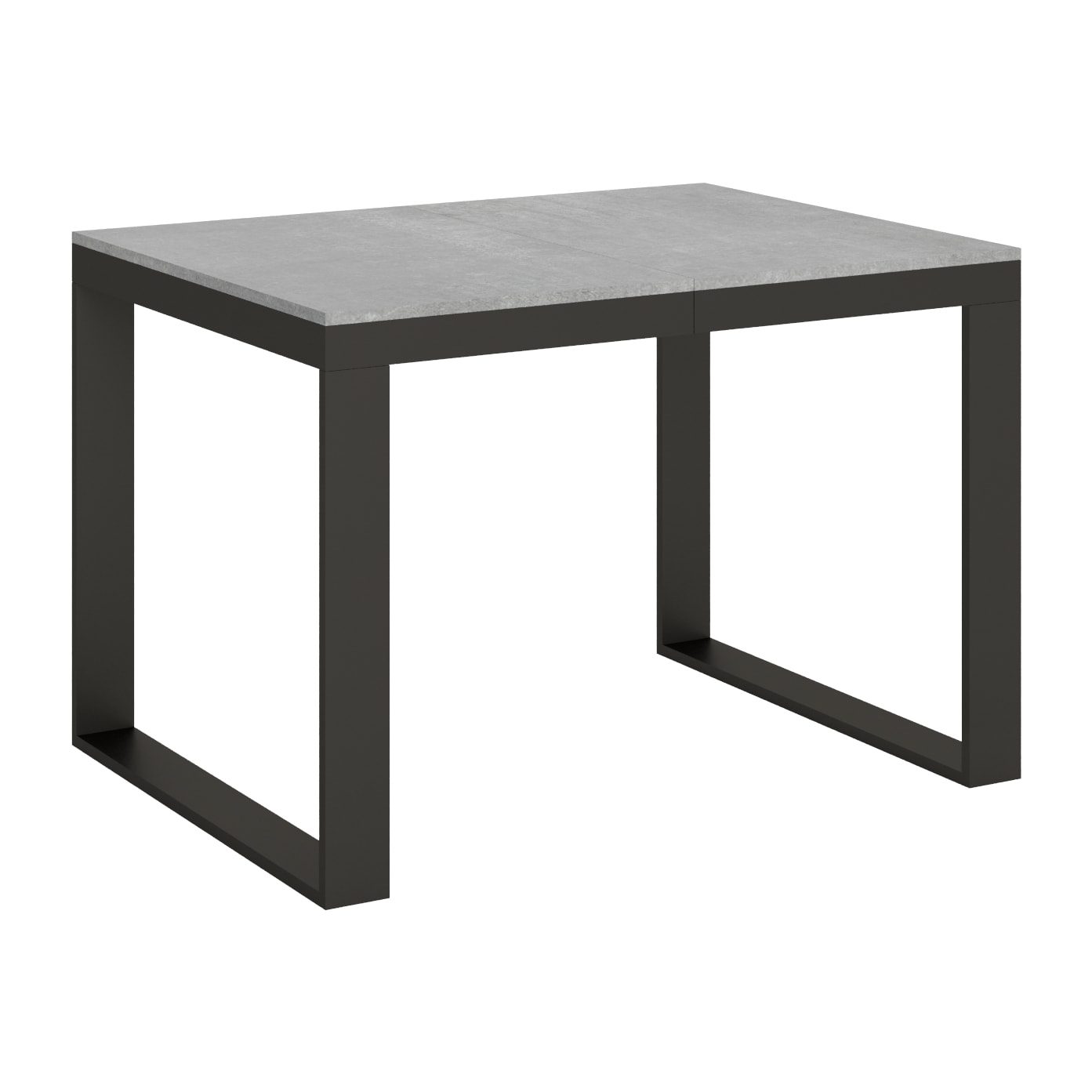 Table extensible 90x120/224 cm Tecno Evolution Gris Béton cadre Anthracite