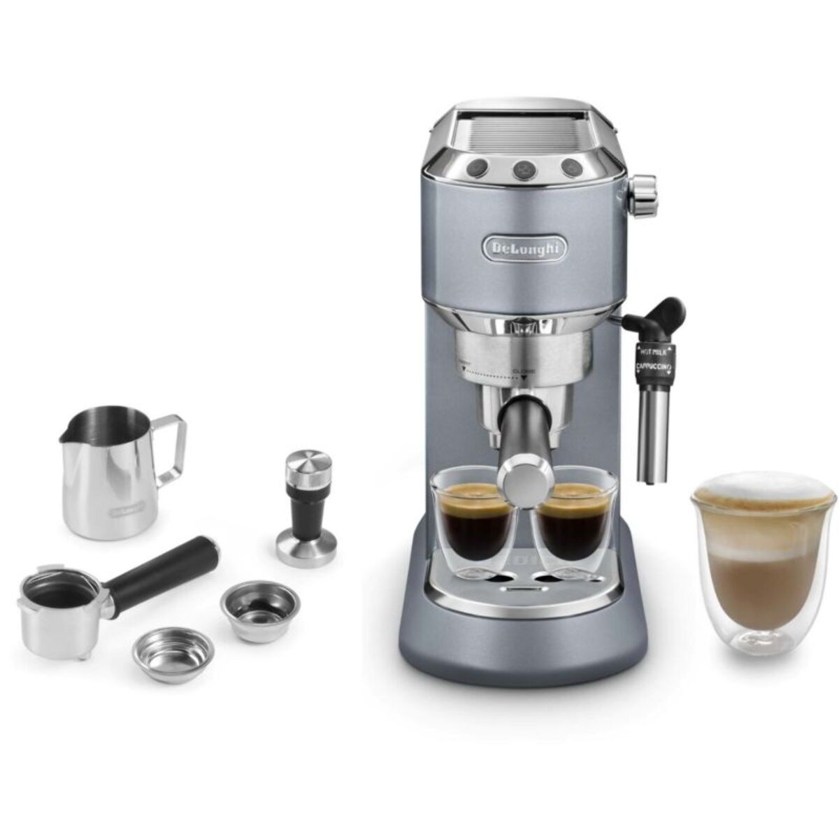 Machine à expresso DELONGHI Dedica Arte EC785.AE bleu + kit barista