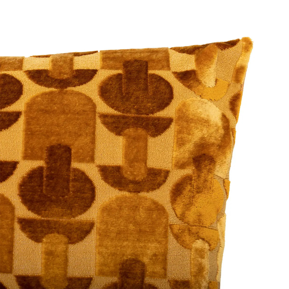 Coussin "Luna" jacquard velours ocre 35x75cm