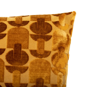 Coussin "Luna" jacquard velours ocre 35x75cm