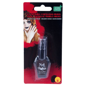 KIT PINTAUÑAS Y PINTALABIOS NEGROS