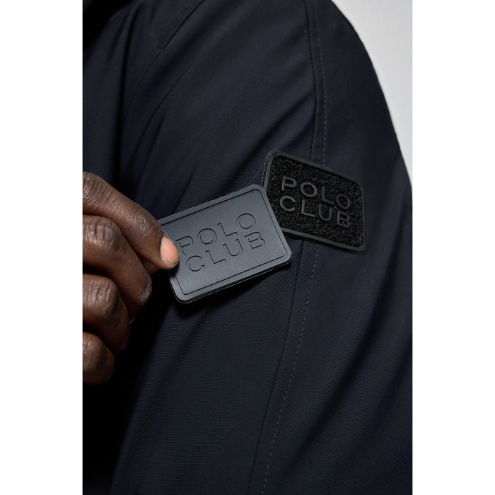 Giacca Mackey Jacket blu marino con cappuccio fisso e particolari Polo Club