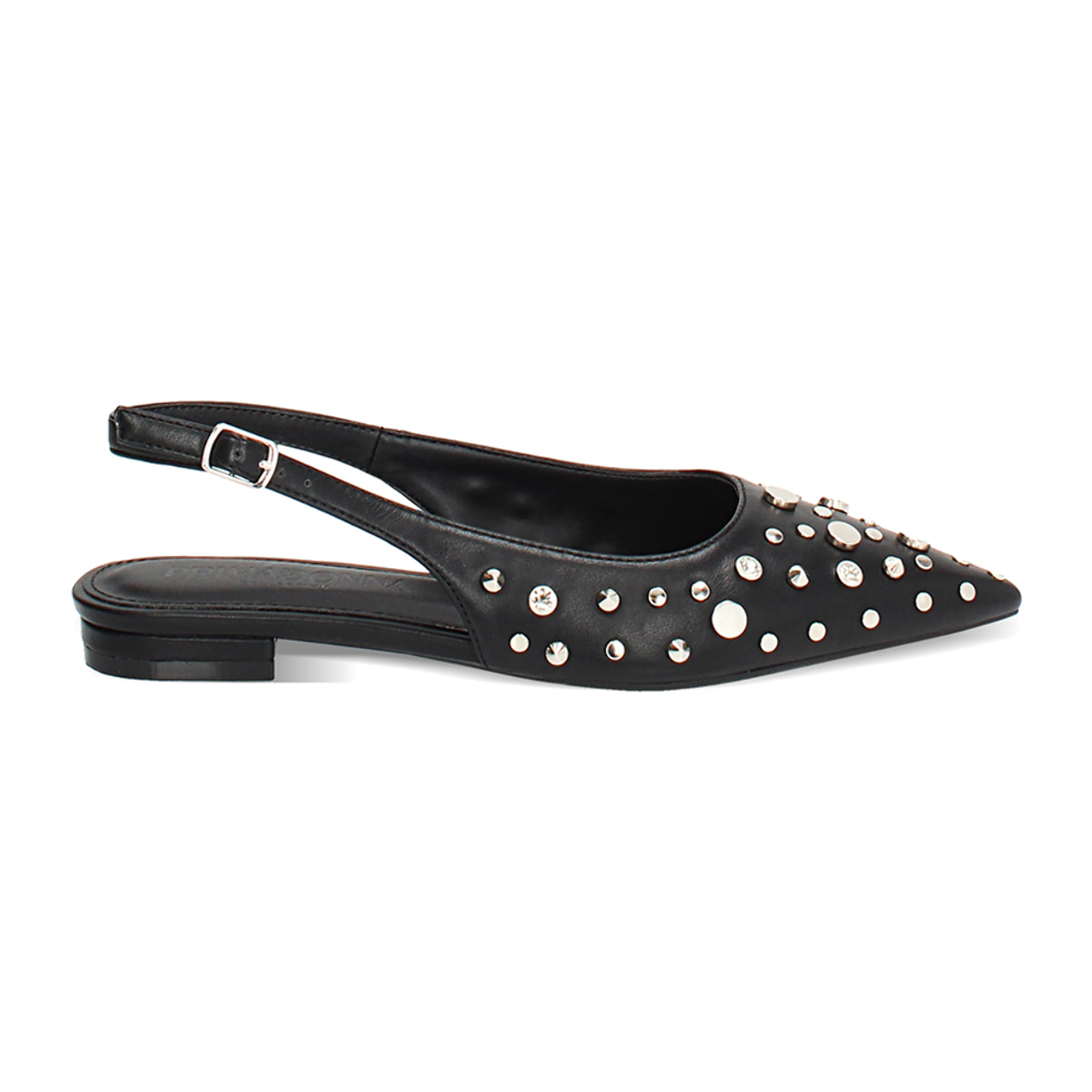 Ballerine slingback donna nere con borchie