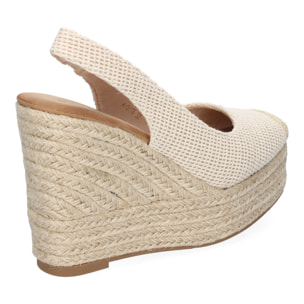 Sandalia de Cuña de Yute para Mujer, Comodas y Elegantes, Diseño de Pala Cerrada con Detalles Bordados