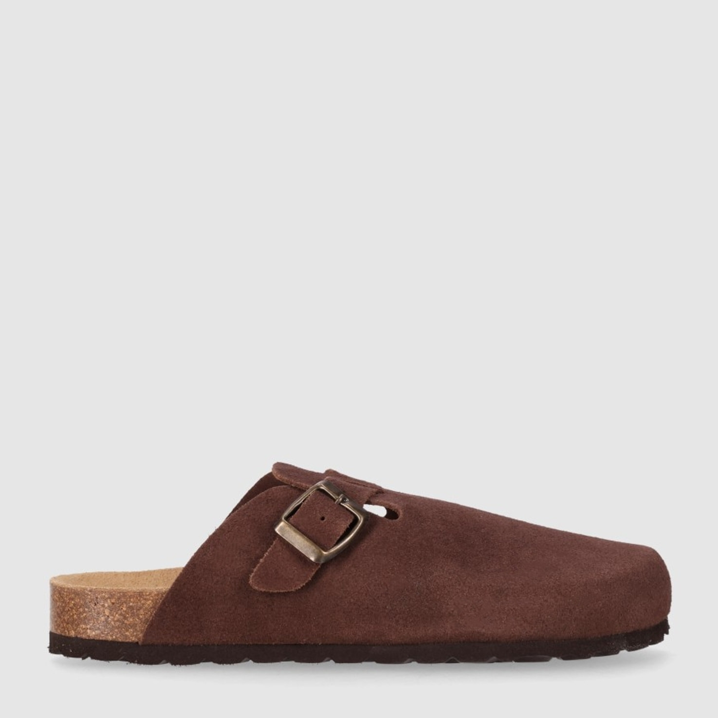 Sandalias de Serraje - Marron - Tacón: Bajo