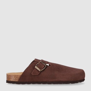 Sandalias de Serraje - Marron - Tacón: Bajo