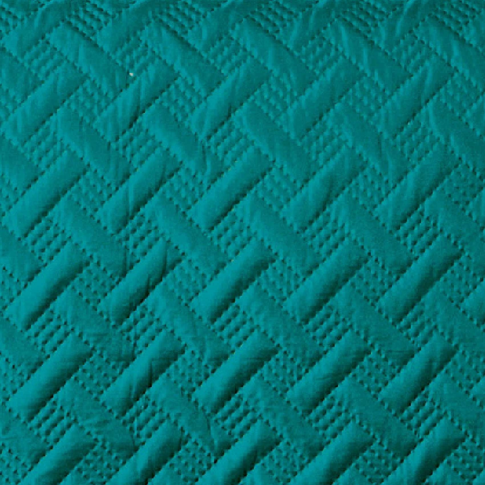 Couverture molletonné surpiquage graphique - Turquoise