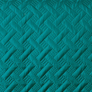 Couverture molletonné surpiquage graphique - Turquoise