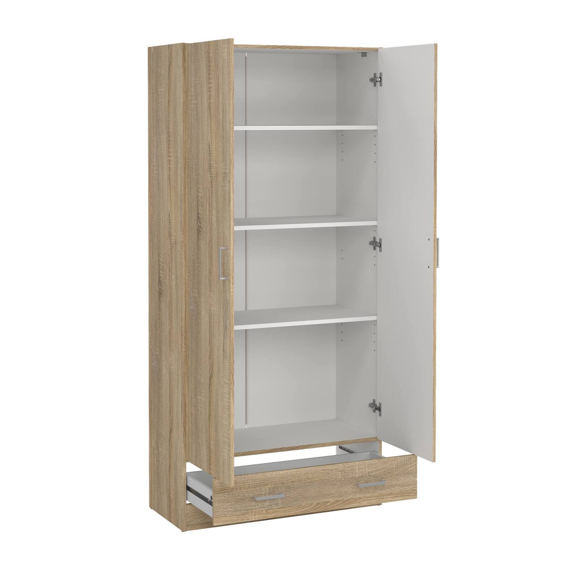 Armario duero con 2 puertas y 1 cajón estructura de roble 79,4x35,7x170,4cm