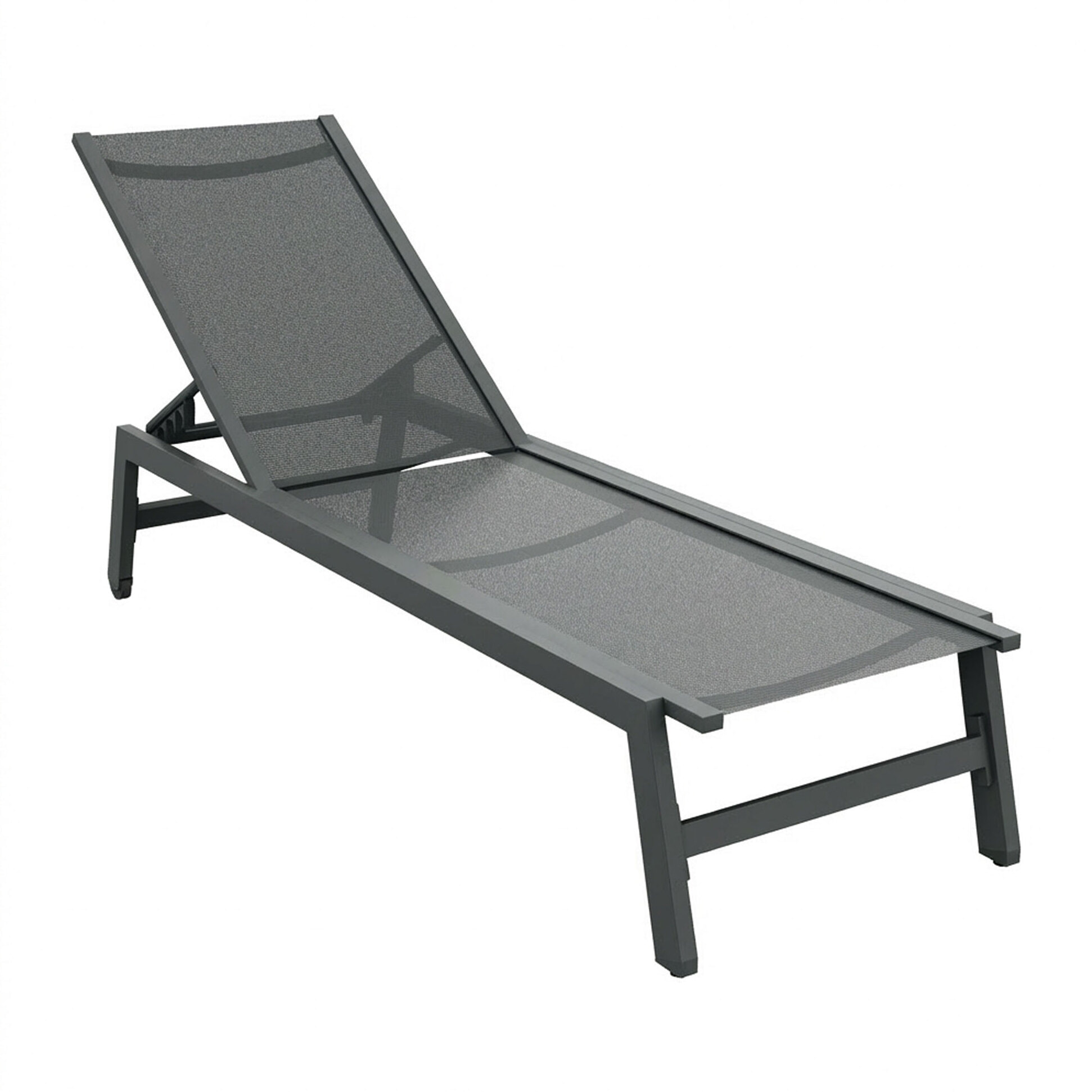 Nilo - Lettino Prendisole da Giardino Mare Piscina 192x55x30 cm in Alluminio e Textilene Antracite