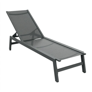 Nilo - Lettino Prendisole da Giardino Mare Piscina 192x55x30 cm in Alluminio e Textilene Antracite