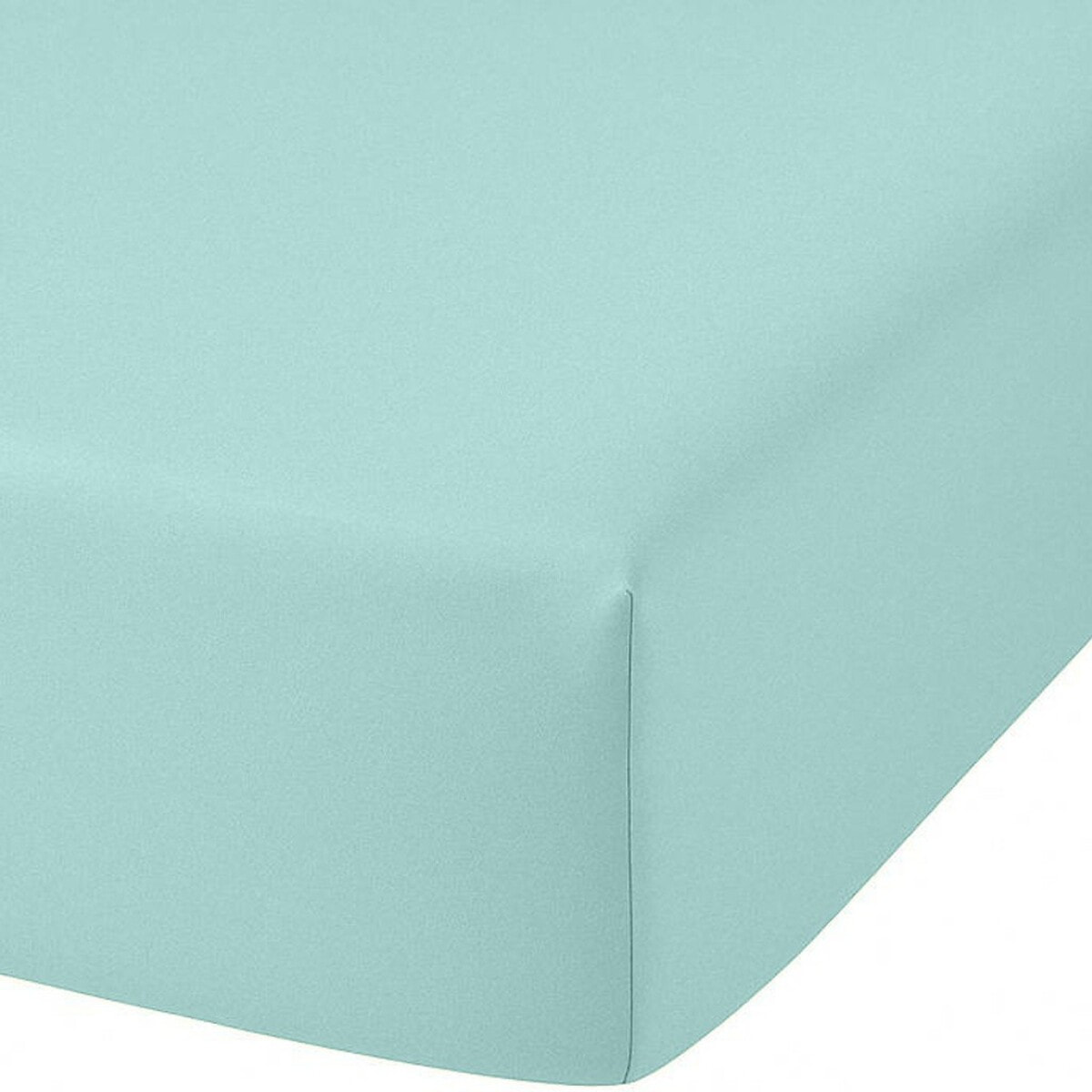 Drap Housse Coton 57fils Uni - Bonnet 35cm Turquoise