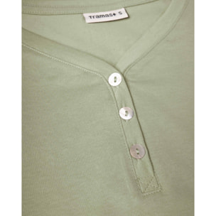 Pijama largo de algodón con escote pico telma verde