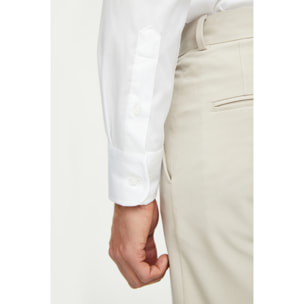 Camicia Uomo 1 Bottone Francese Slim Twill No iron Bianco