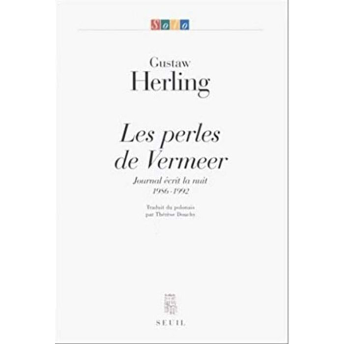 Herling, Gustaw | Les Perles de Vermeer. Journal écrit la nuit, 1986-1992 | Livre d'occasion