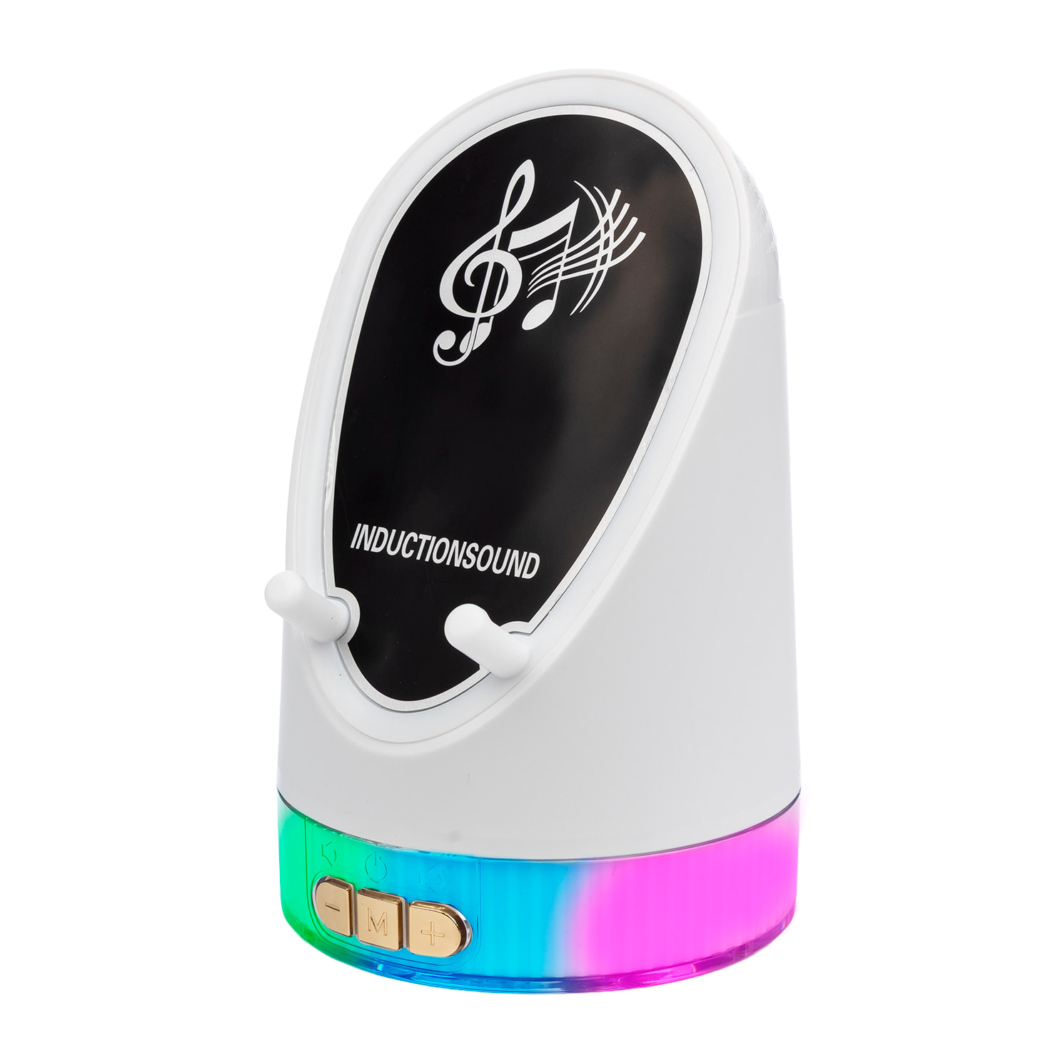 Altoparlante H48 con tecnologia di induzione intelligente che amplifica il suono posizionando il cellulare sopra. Con Bluetooth e luci LED multicolori.