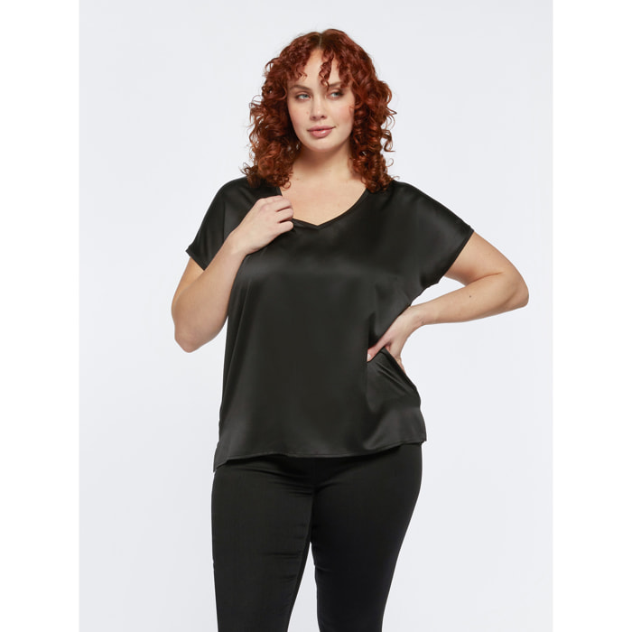 Fiorella Rubino - T-shirt in due tessuti - Nero