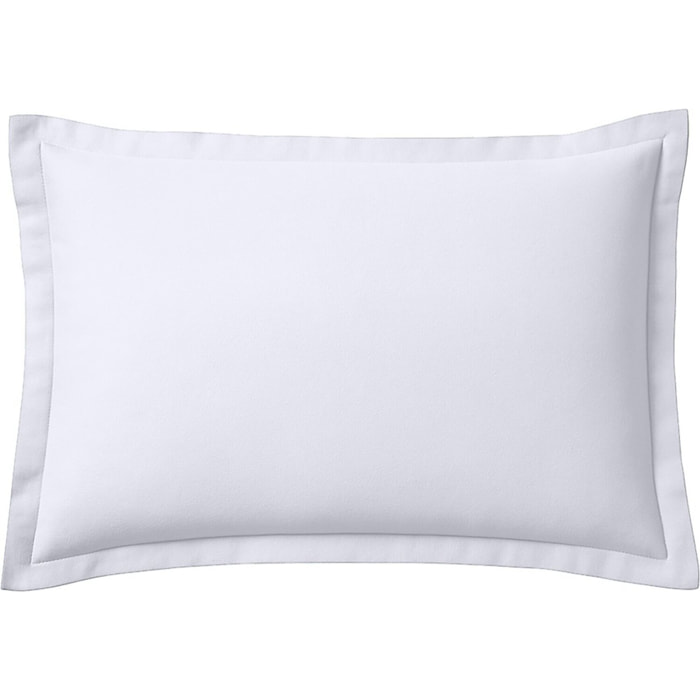 Taie d'oreiller 100% flanelle coton unie -blanc