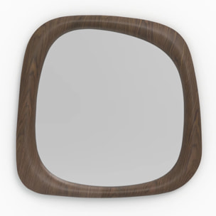 Miroir carré en placage noyer, 90 x 90 cm - Yoko