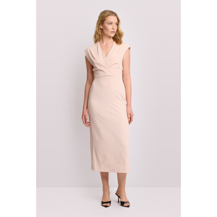 Kocca - Abito midi con spacco Donna, Tinta unita, Scollo a V