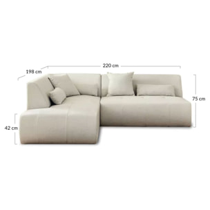 Onyx - canapé modulable d'angle gauche 5 places - en tissu - Rouille