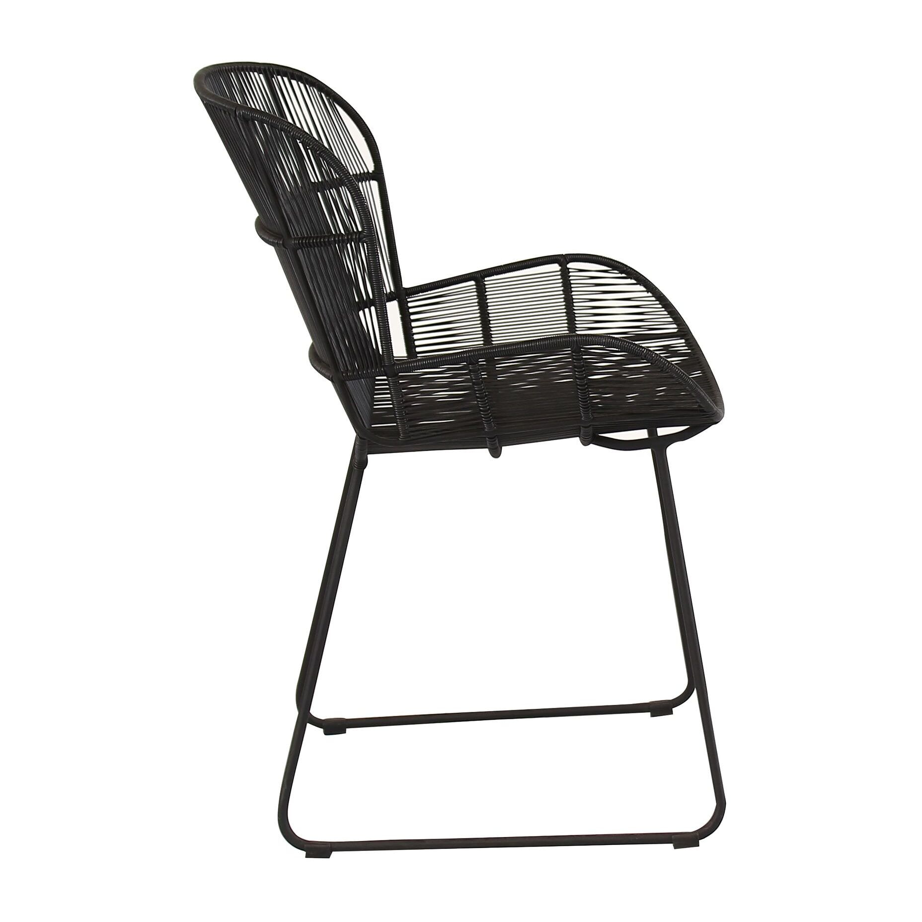 Fauteuil de table en polypropylène noir CON DAO