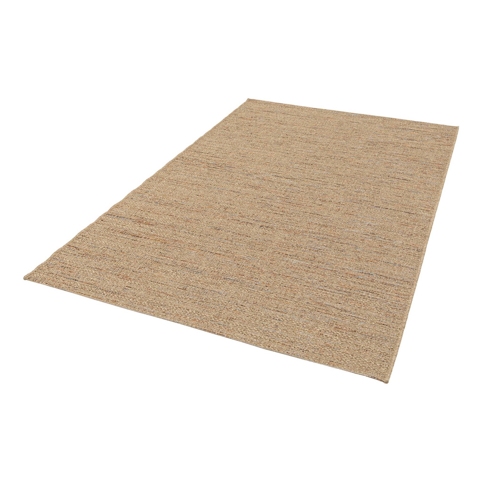 Tapis intérieur/extérieur effet jute claire avec touches de couleur EMILY