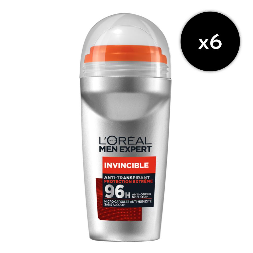 Lot de 6 - L'Oréal Men Expert Invincible 96H Déodorant Bille 50ml