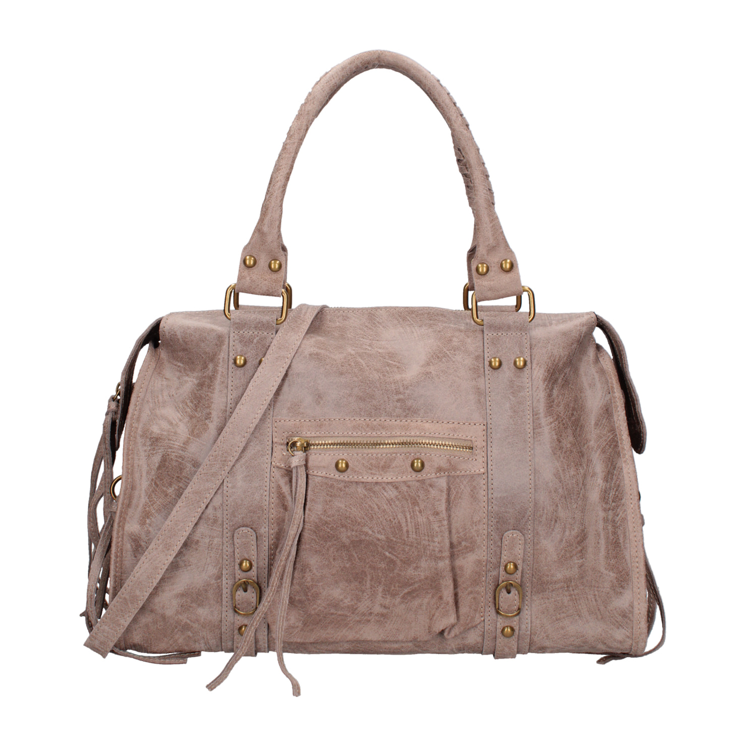 Borsa a spalla da donna - Modello Elara - Vera pelle - 41.0 x 28.0 x 13.0 cm