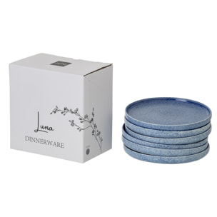 J-Line Assiette Luna - céramique - bleu - small