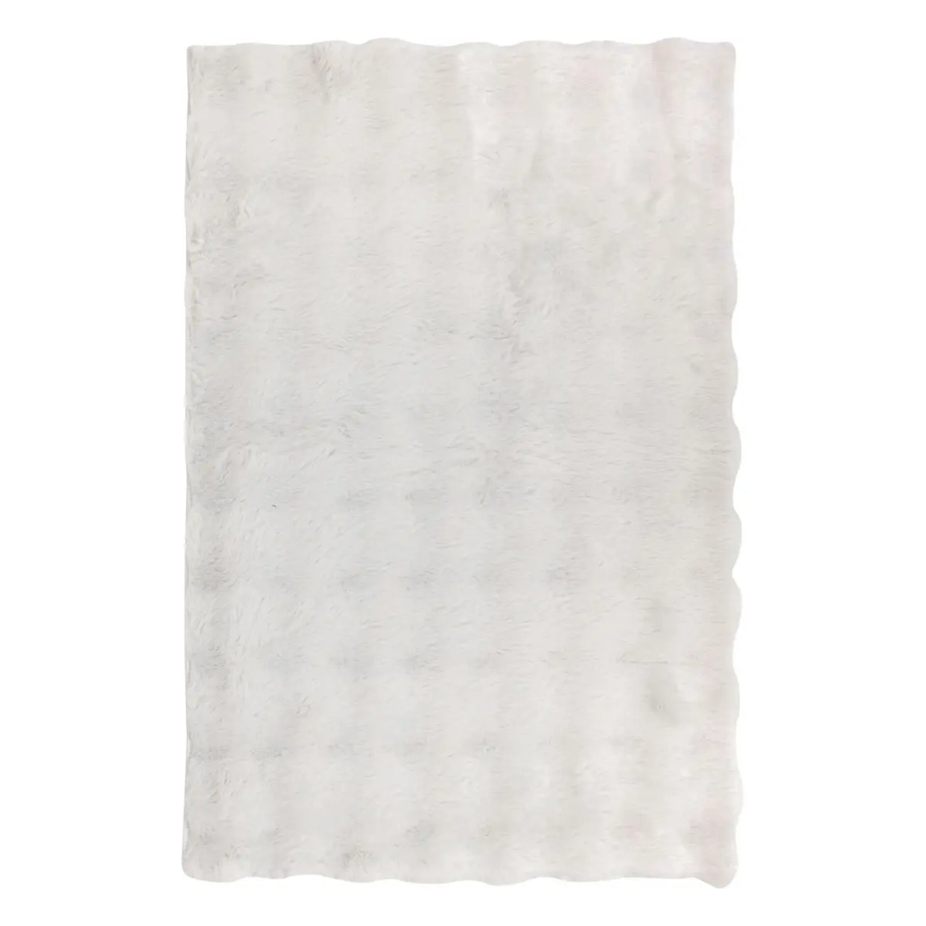 Tapis fausse fourrure 3D Zephy blanc 90x60cm