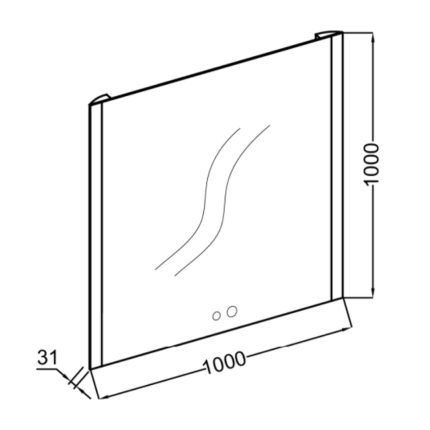 Miroir 2 trous pour mitigeurs Grands Boulevards 100 cm