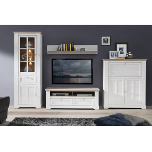 Etagère murale 145cm en bois effet chêne clair blanchi - ILONA