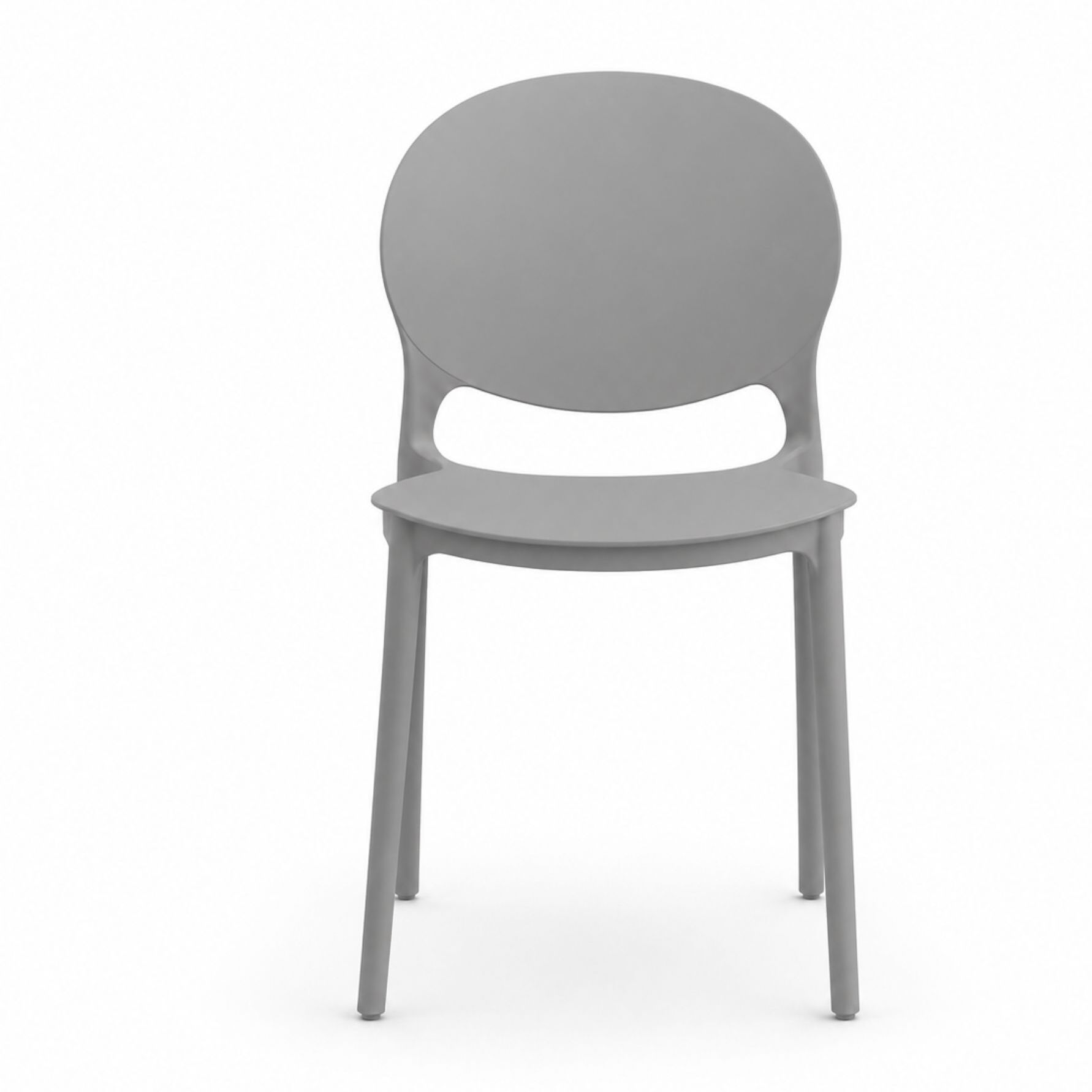 Set di 2 sedie SANTA CRUZ in polipropilene grigio, impilabili