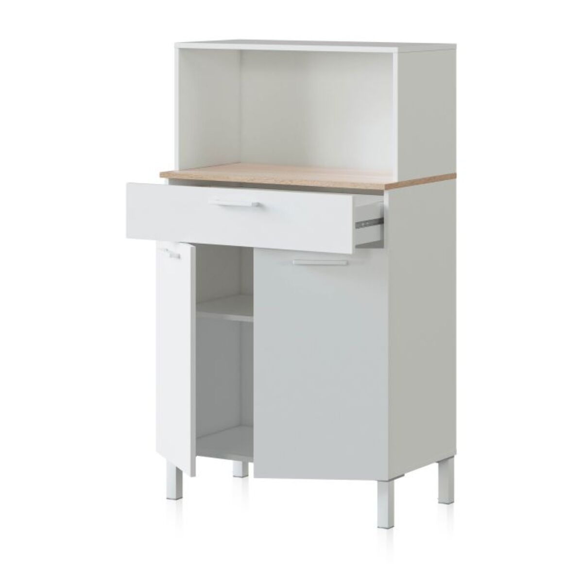 Alacena cocina Colin 2 Puertas Blanco Artik (Blanco Mate) - Roble Canadian