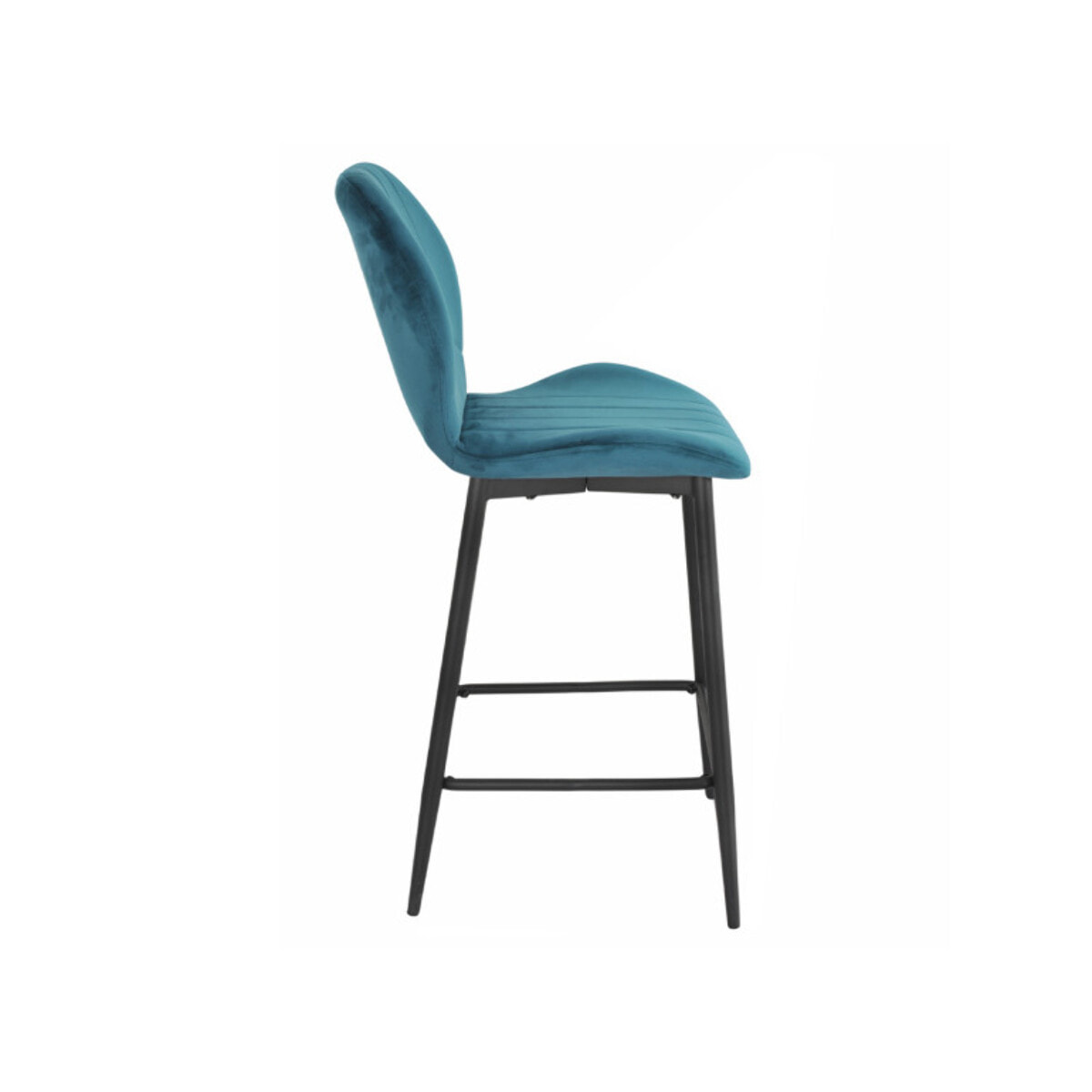 Chaise de bar en velours avec pieds en métal noir - FAUSTINE 2
