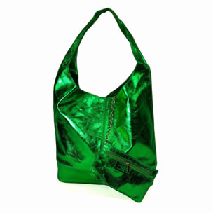 Borse Donna colore Verde-in pelle Made in Italy 43X35X8cm