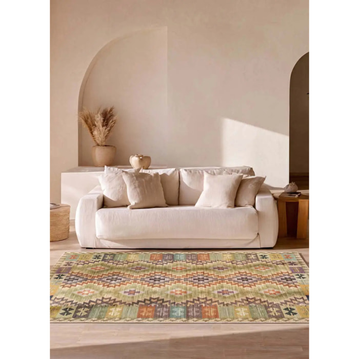 SERAK Alfombra lavable étnica Multicolor, varias medidas disponibles.