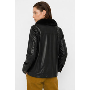 Kocca - Giubbotto da donna in ecopelle con collo in ecopelliccia Donna