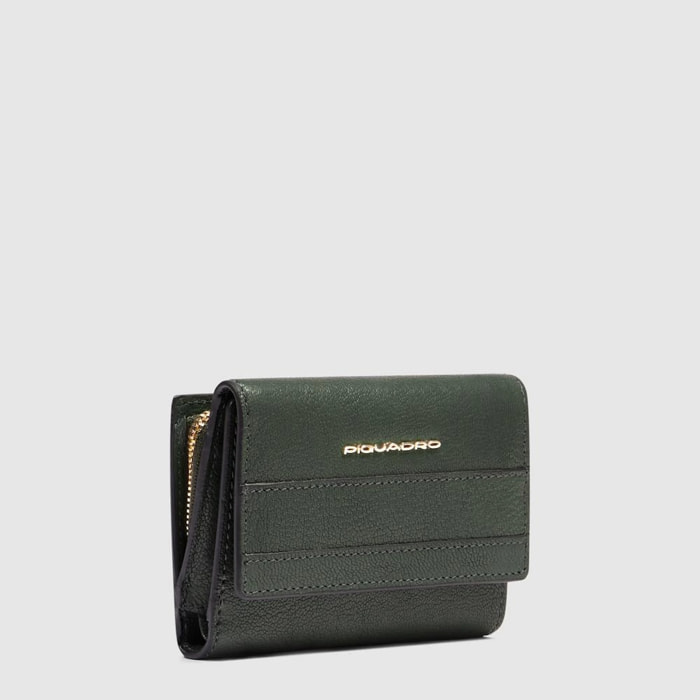 Piquadro Portafogli da piccolo in pelle con porta carte di credito, schermato con protezione RFID