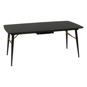 Table à manger extensible Aubrey noir 180x220cm