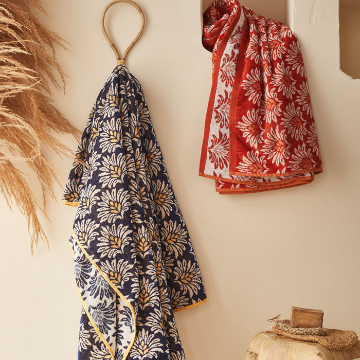 Drap de plage imprimé en jacquard de coton, MAYA, Orange