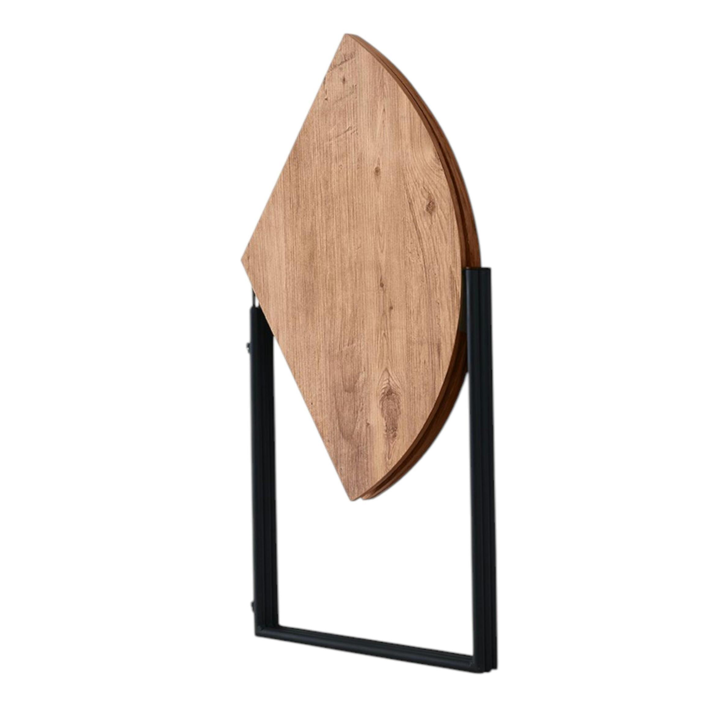 Table à manger pliante ronde décor pin JENA