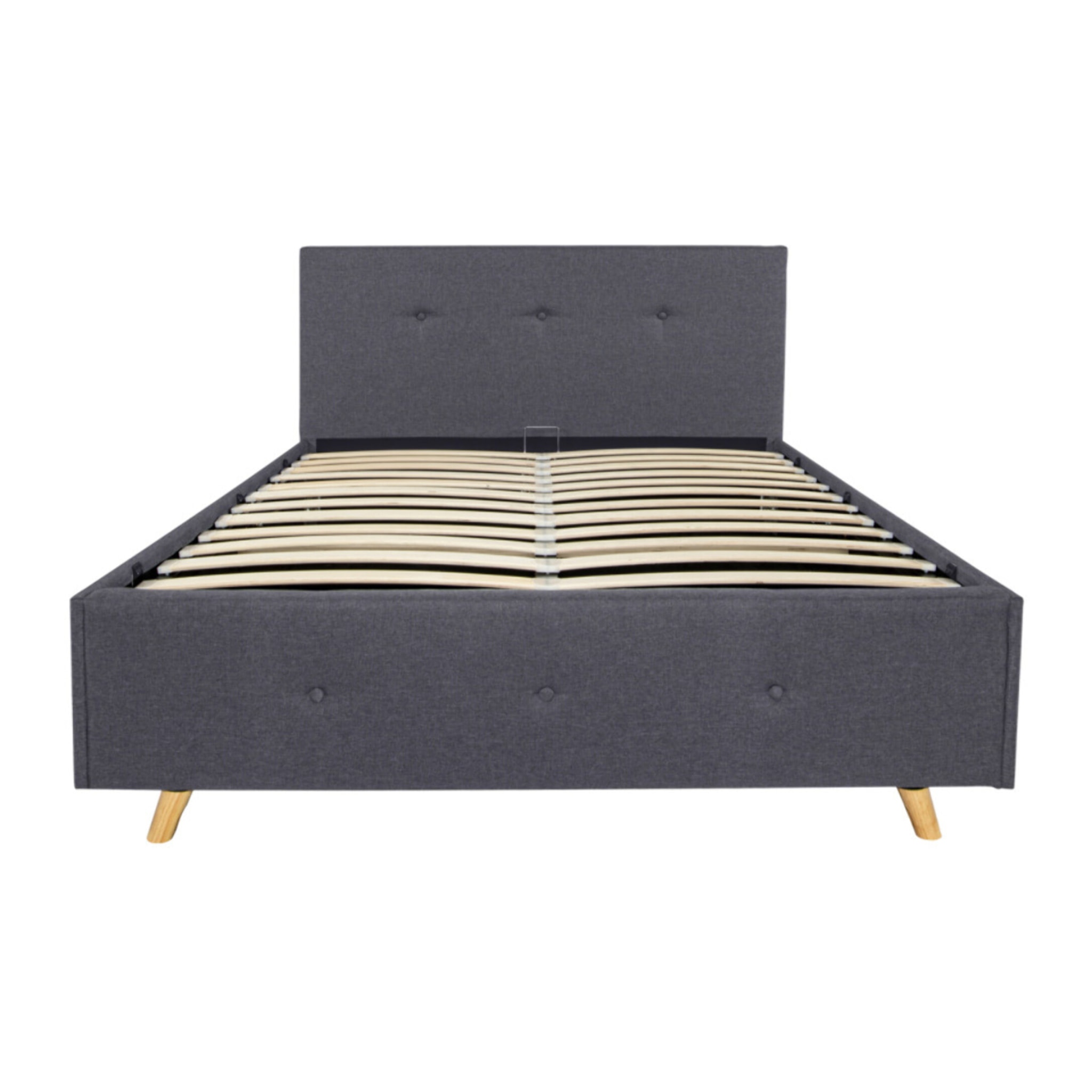 Lit coffre Mala 140x190cm tissu gris