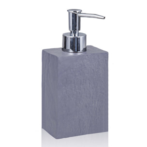 Distributeur de savon Tomasucci SLATE, en résine et plastique, gris, 7,5 × 5 × 10 cm